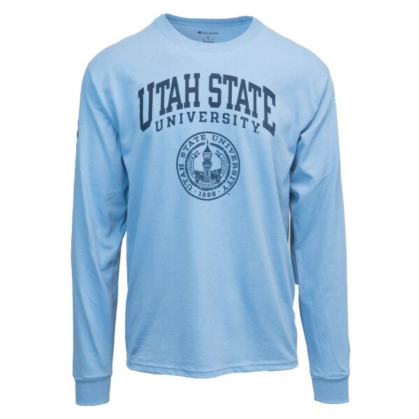 Utah State University USU Aggies Presidential Seal Long-Sleeve T-Shirt Blue